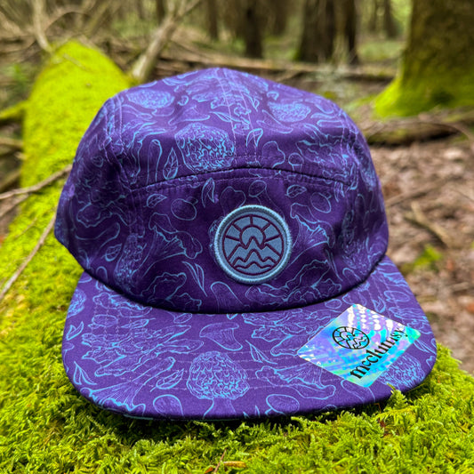 5 Panel Mushroom Hat -Purple & Blue