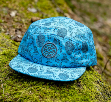 5-Panel Mushroom Hat - Blue & Charcoal