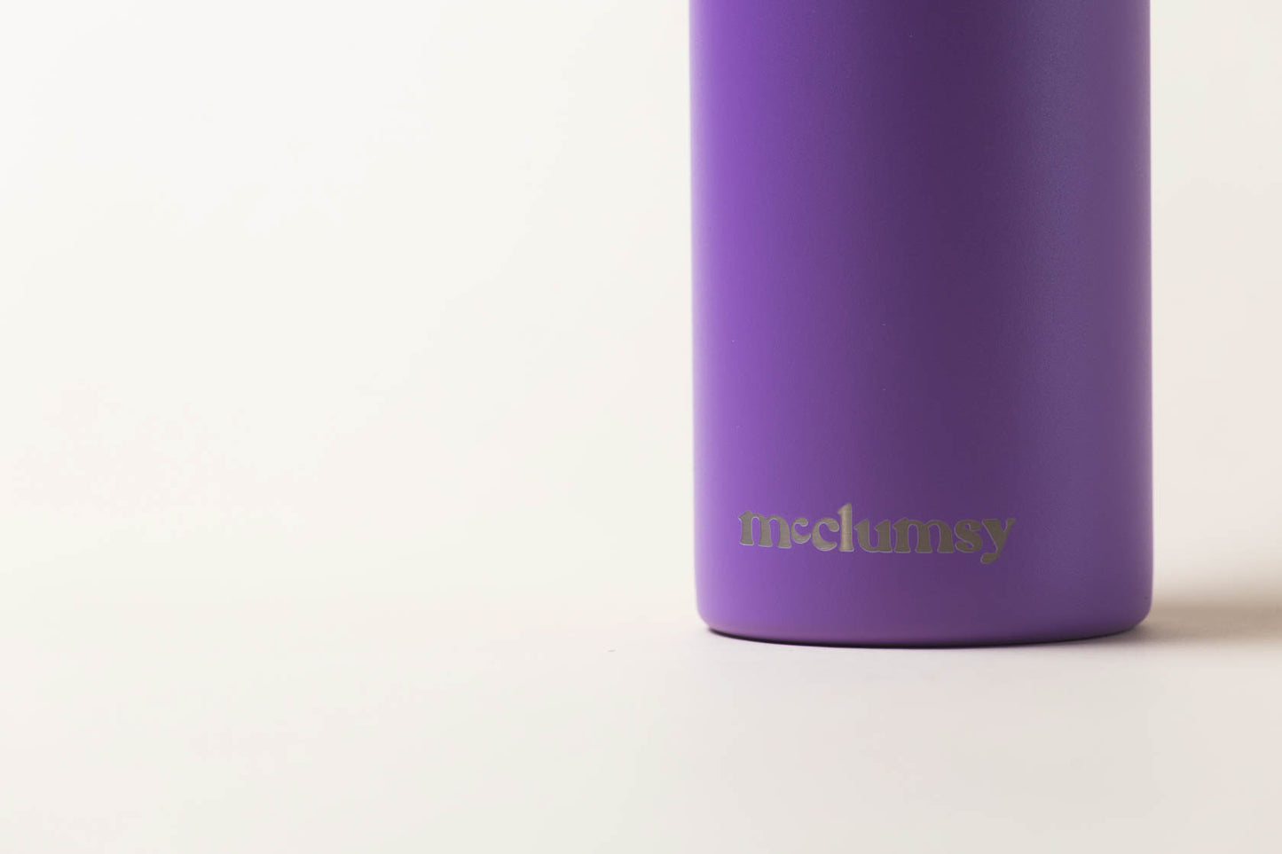 McClumsy 24oz Stainless Steel Purple Water Bottle Lower Logo