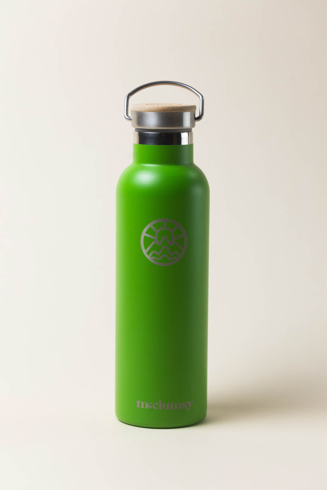 McClumsy 24oz Stainless Steel Insulated Water Bottle Forest Green Front