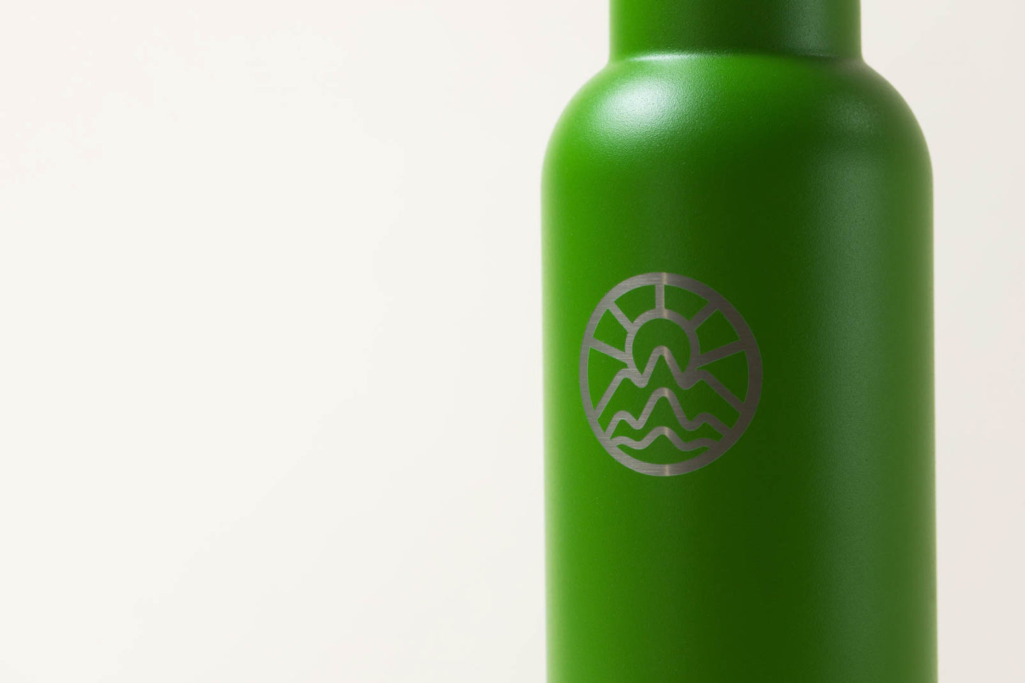 McClumsy 24oz Stainless Steel Insulated Water Bottle Forest Green Front Logo