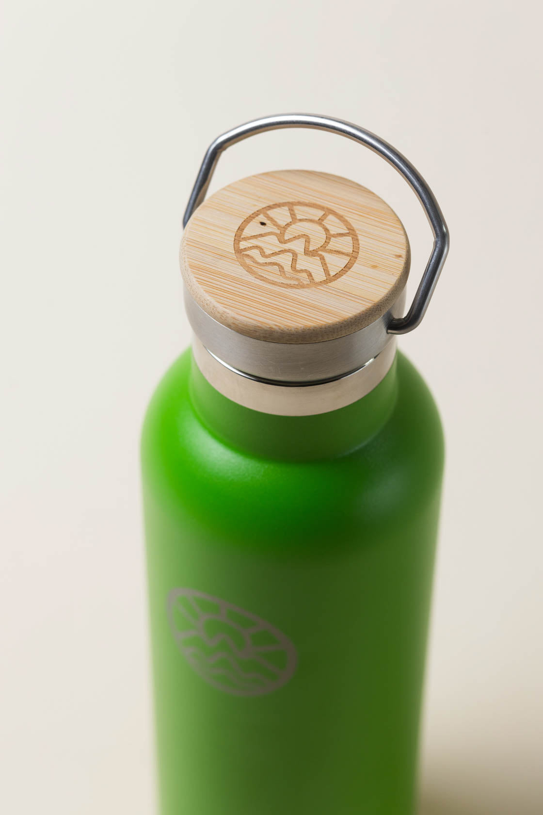 McClumsy 24oz Stainless Steel Insulated Water Bottle Forest Green Top Logo