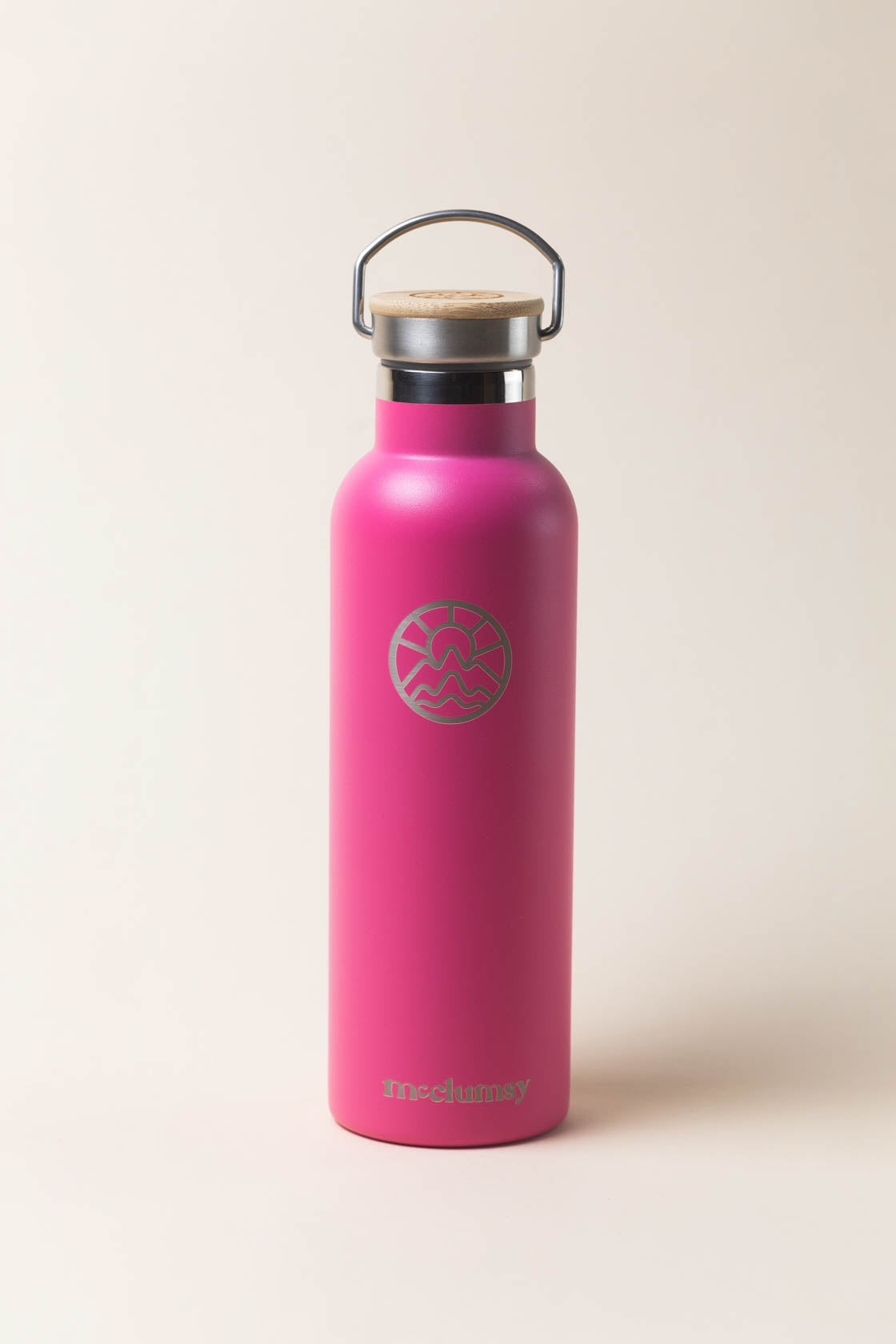 McClumsy 24oz Stainless Steel Insulated Water Bottle Pink Front