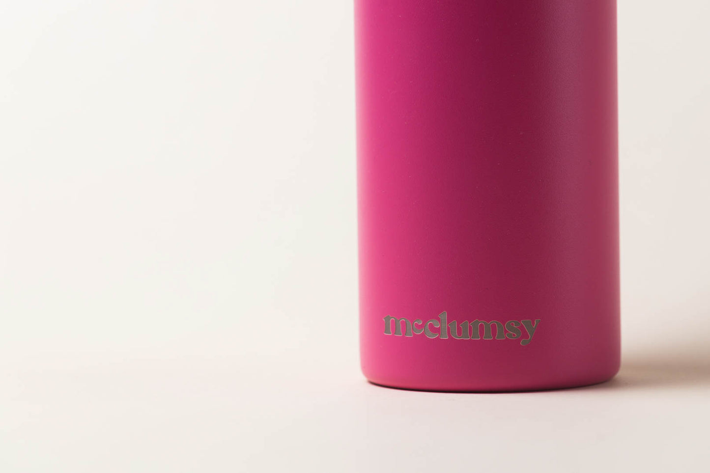 McClumsy 24oz Stainless Steel Insulated Water Bottle Pink Lower Logo