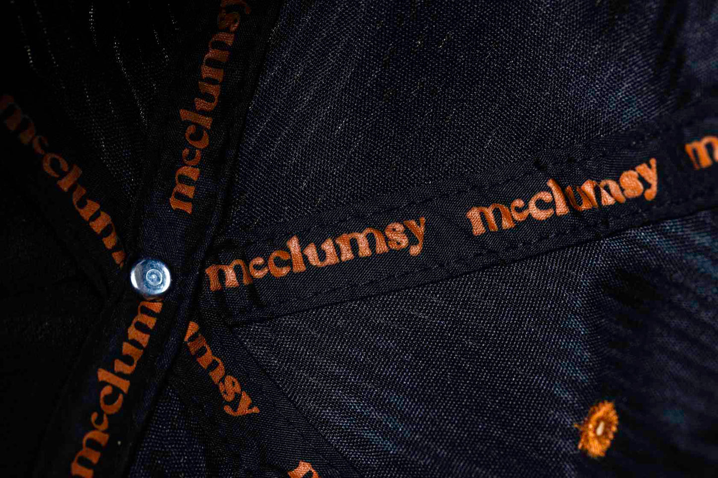 McClumsy Black 5 Panel Corduroy Hat Inside Stitch