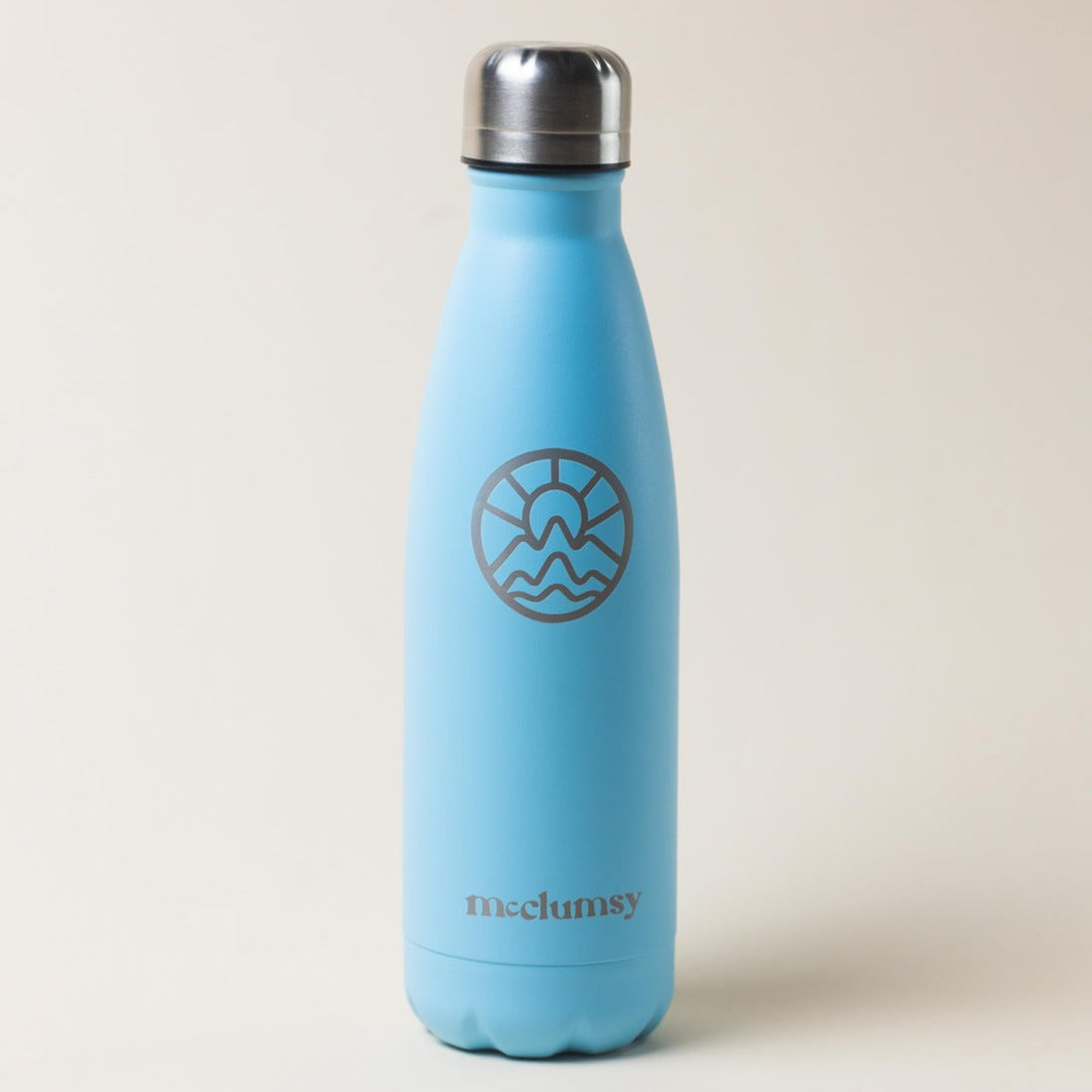 McClumsy Blue 16oz Water Bottle Front