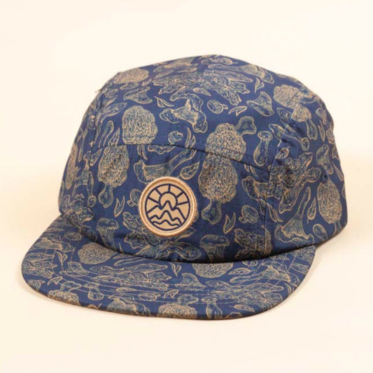 Blue and Brown 5 Panel Mushroom Hat