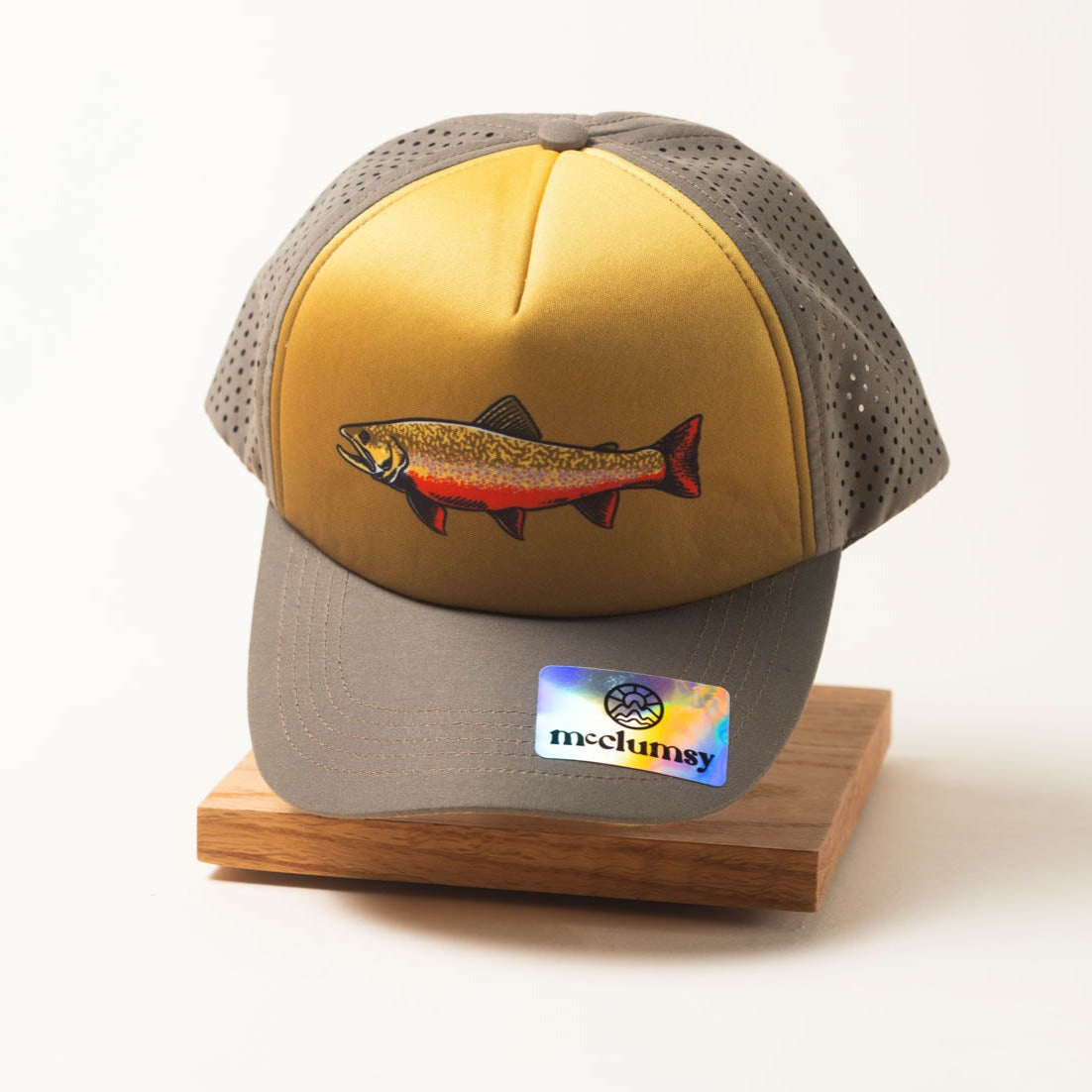 McClumsy Brook Trout Foam Trucker Hat front full view