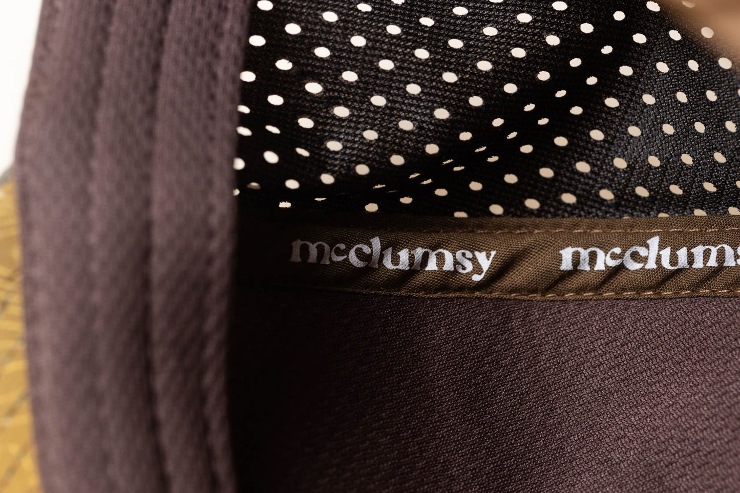McClumsy Brook Trout Foam Trucker Hat Inside Logo Tape