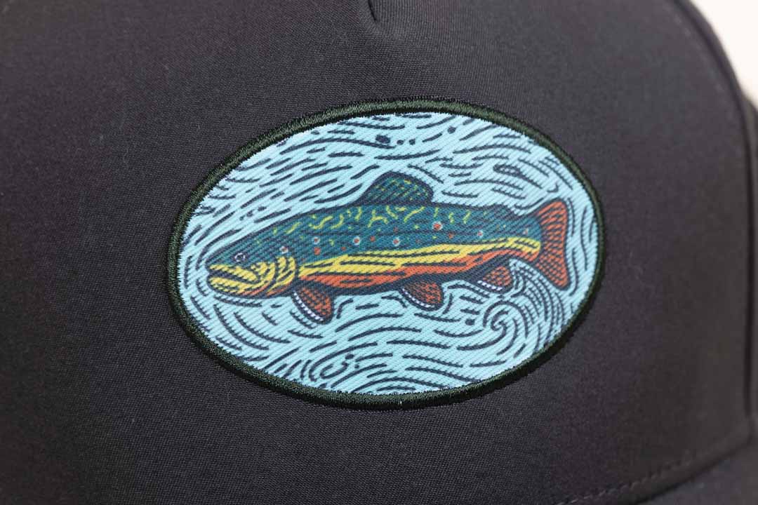 Brook Trout Trucker Woodcut Patch