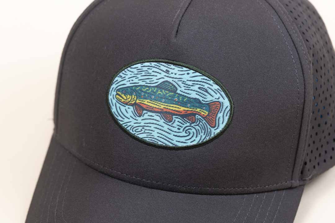Brook Trout Trucker Woodcut Patch