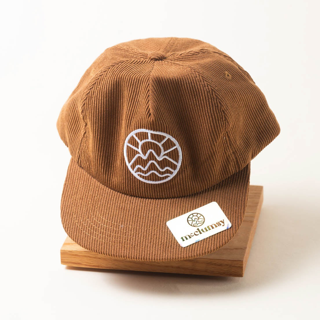 McClumsy Corduroy 5 Panel Hat Milk Chocolate Full View