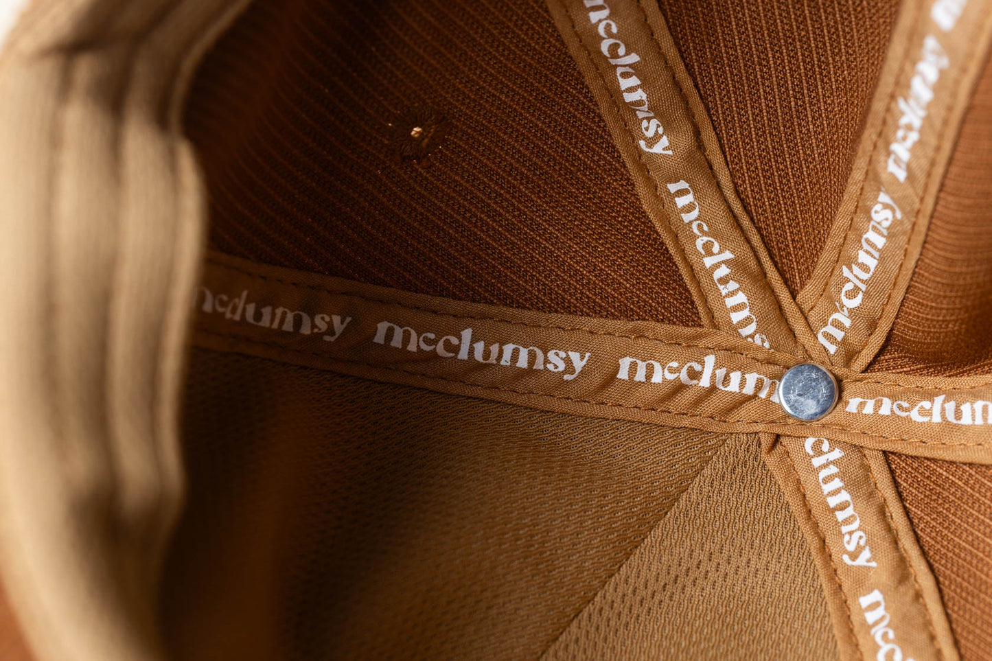 McClumsy Corduroy 5 Panel Hat Milk Chocolate Inside Logo Tape