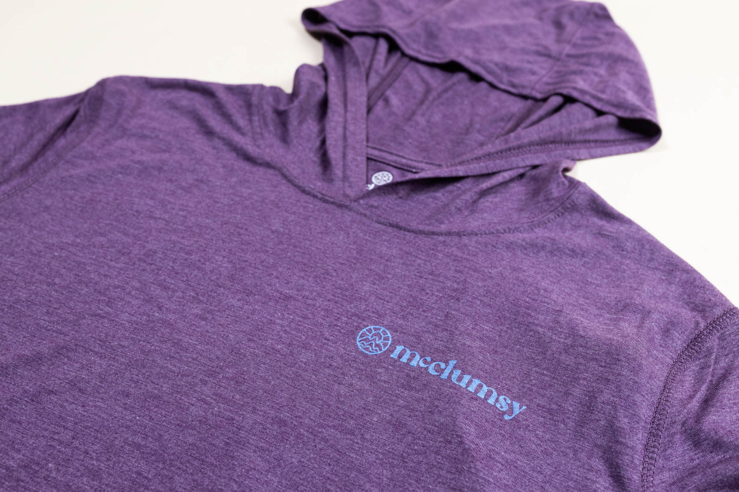 McClumsy McLogo Full Color LW Hoodie on Purple Front Logo Close
