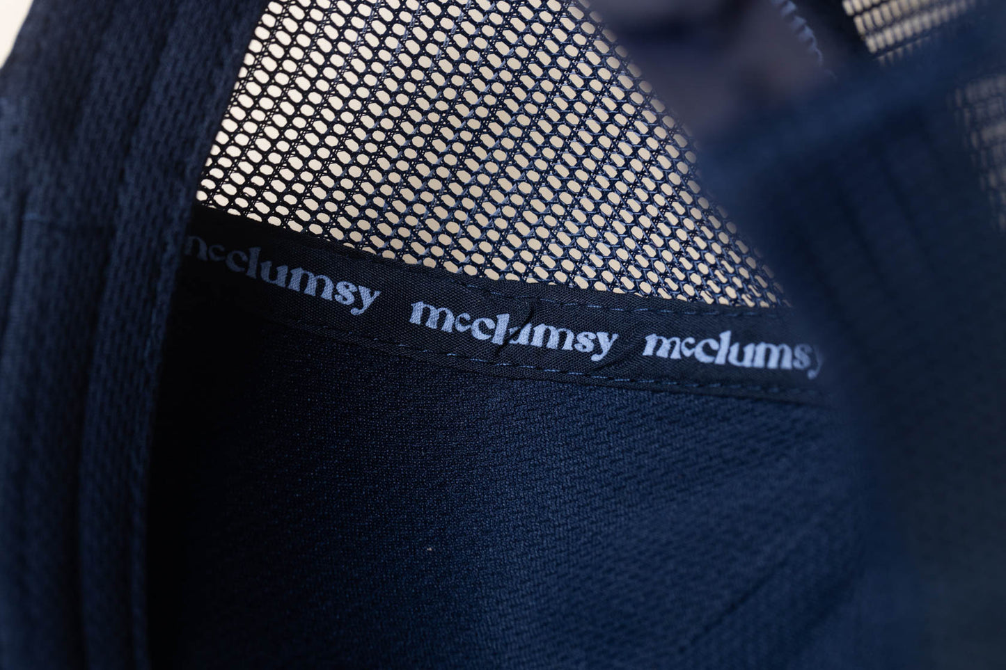McClumsy McLogo Hat Brown Suede Leather on Blue Inside Stick