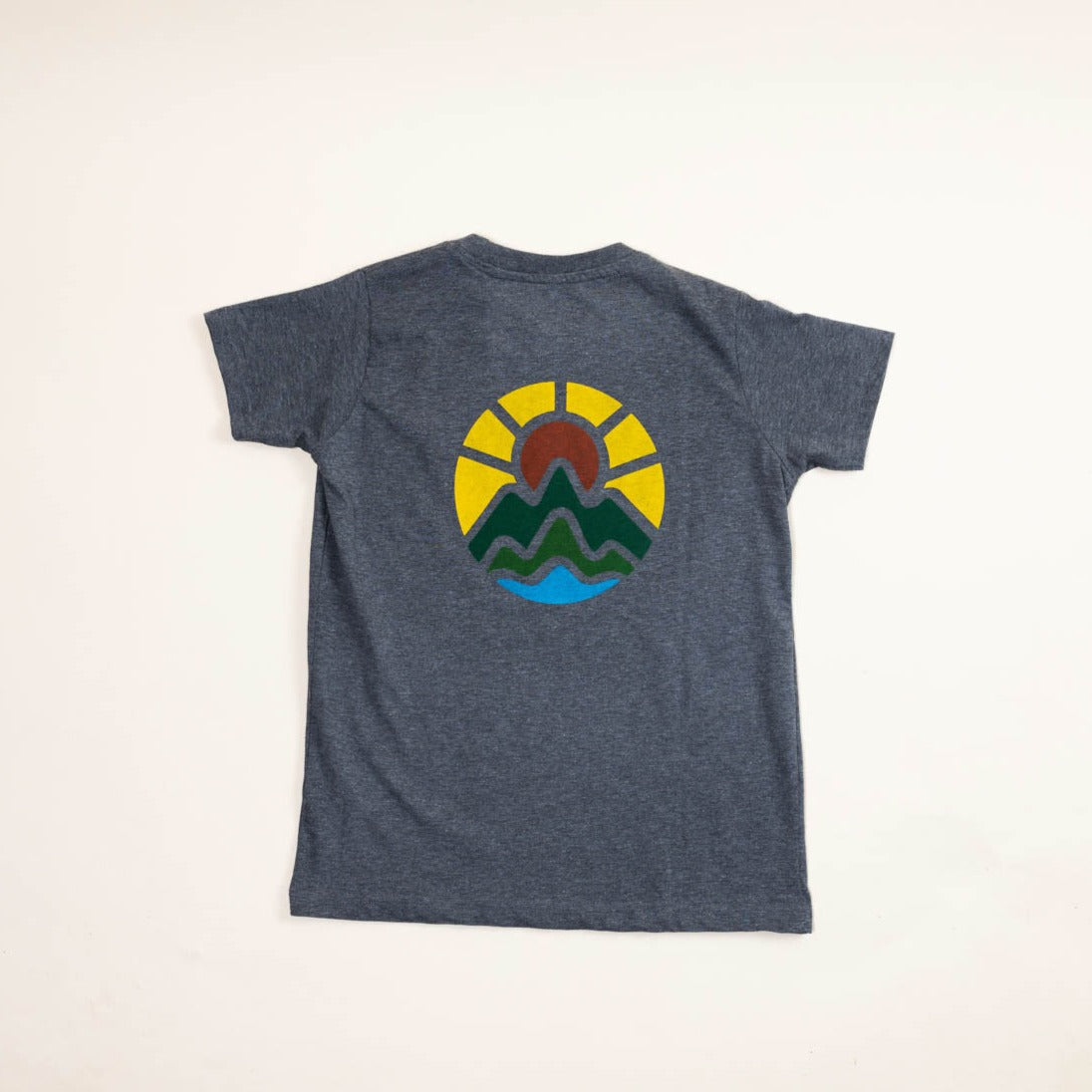 McClumsy McLogo TFull color light blue Front on dark gray-Back