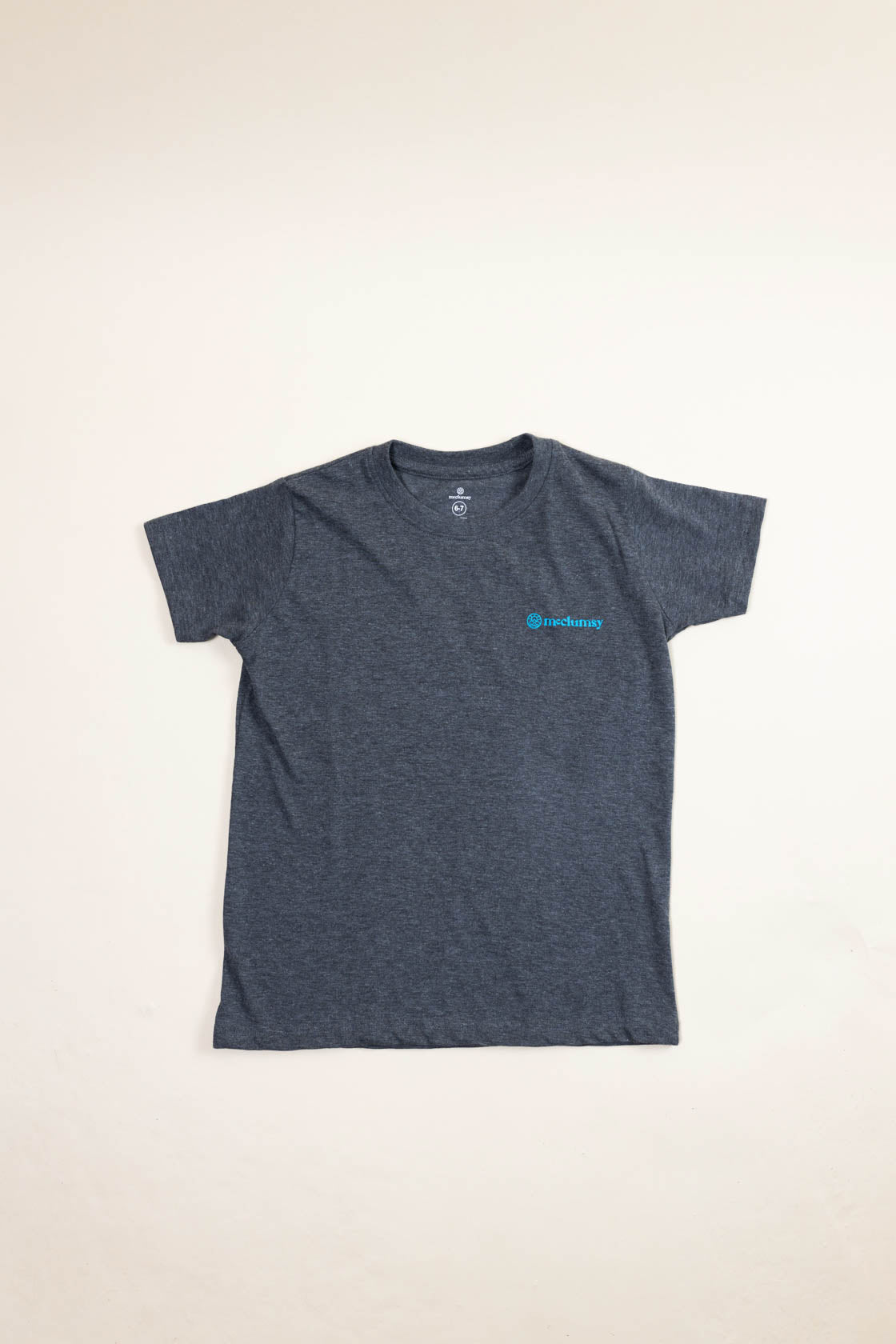 McClumsy T Full Color light blue front on dark gray-Front
