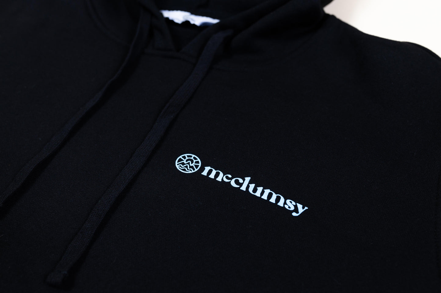 McClumsy Pullover Hoodie Black Full Color Front Close