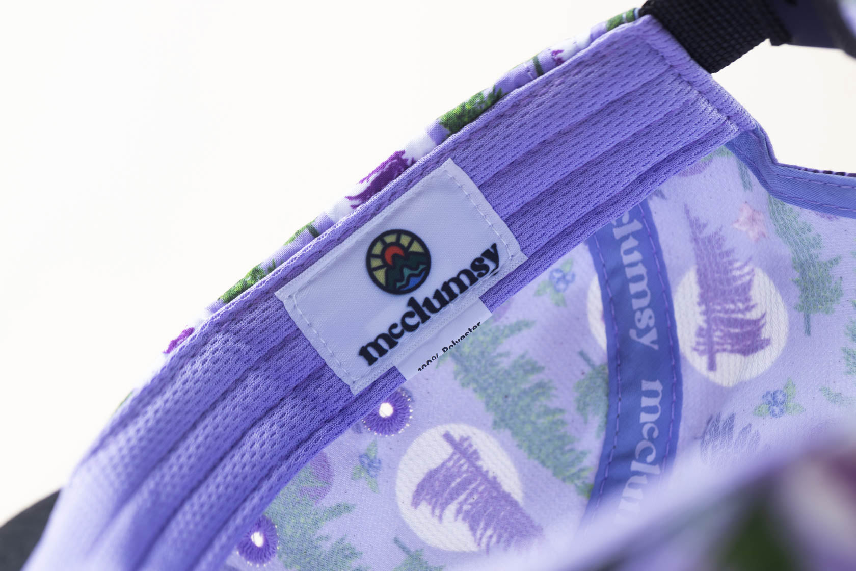 McClumsy Roaring Plains Crushable Camper Hat Purple Inside Logo Tag