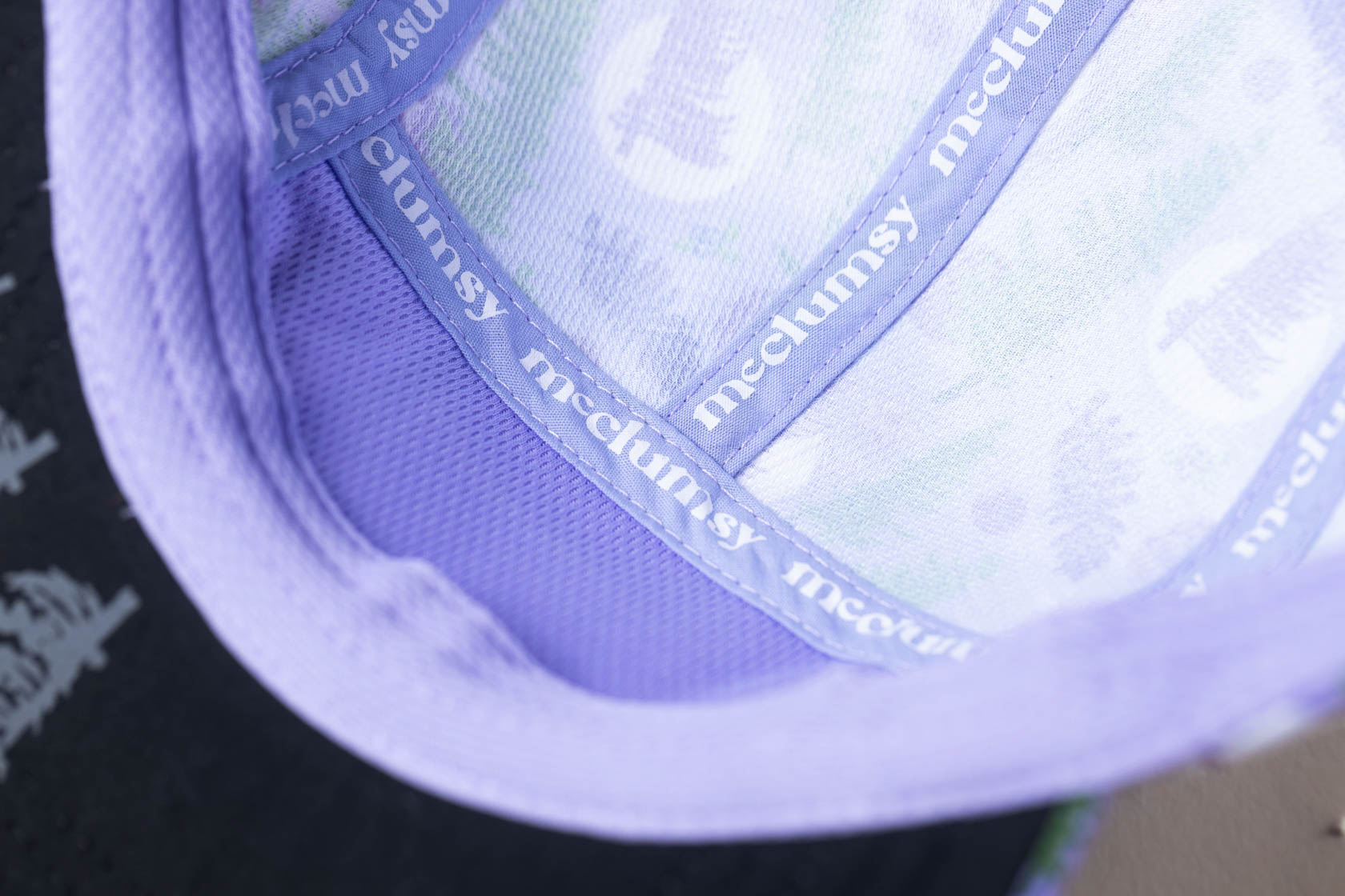 McClumsy Roaring Plains Crushable Camper Hat Purple Inside Logo Tape