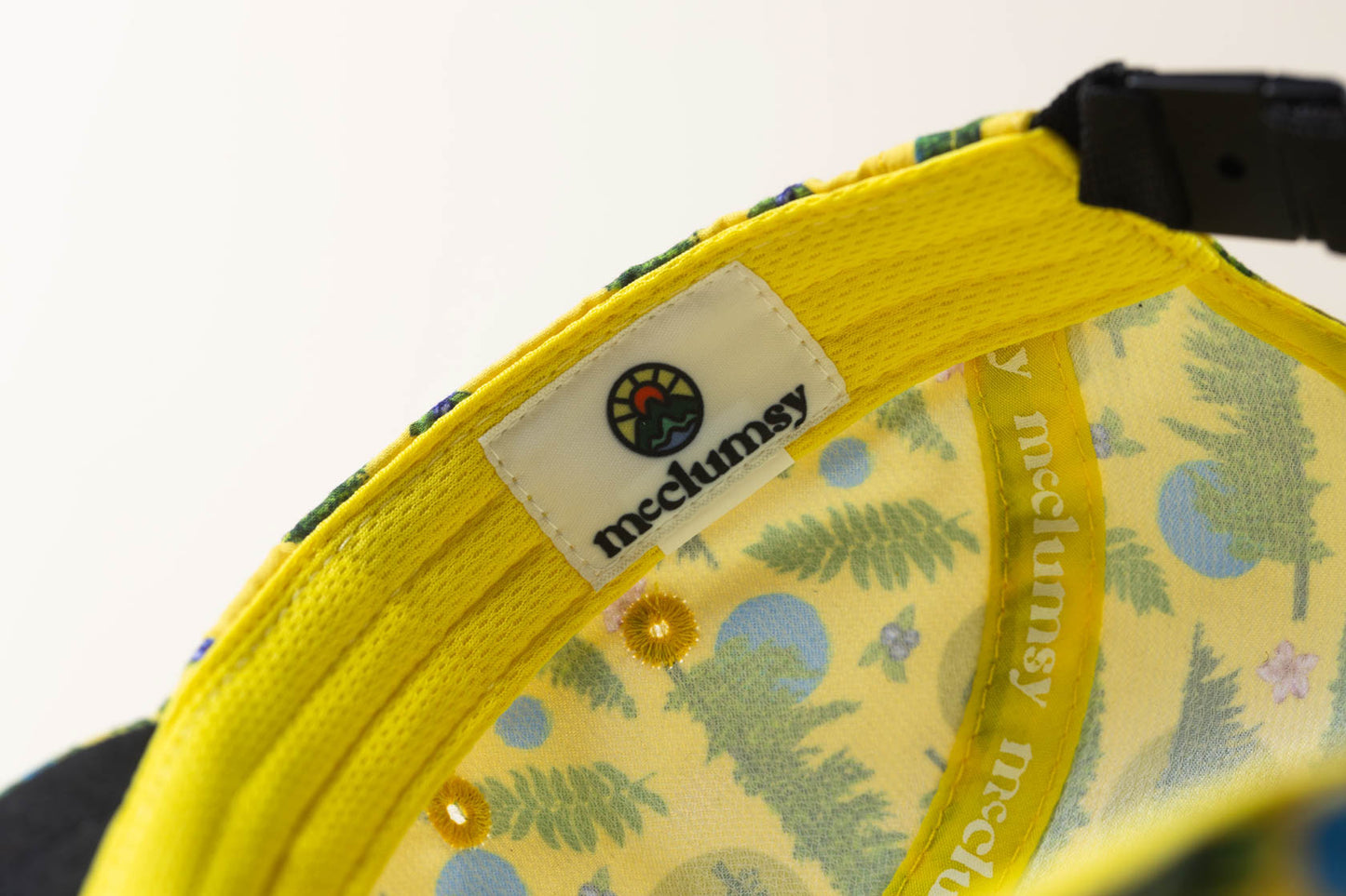 McClumsy Roaring Plains Crushable Camper Hat Yellow Inside Logo Tag