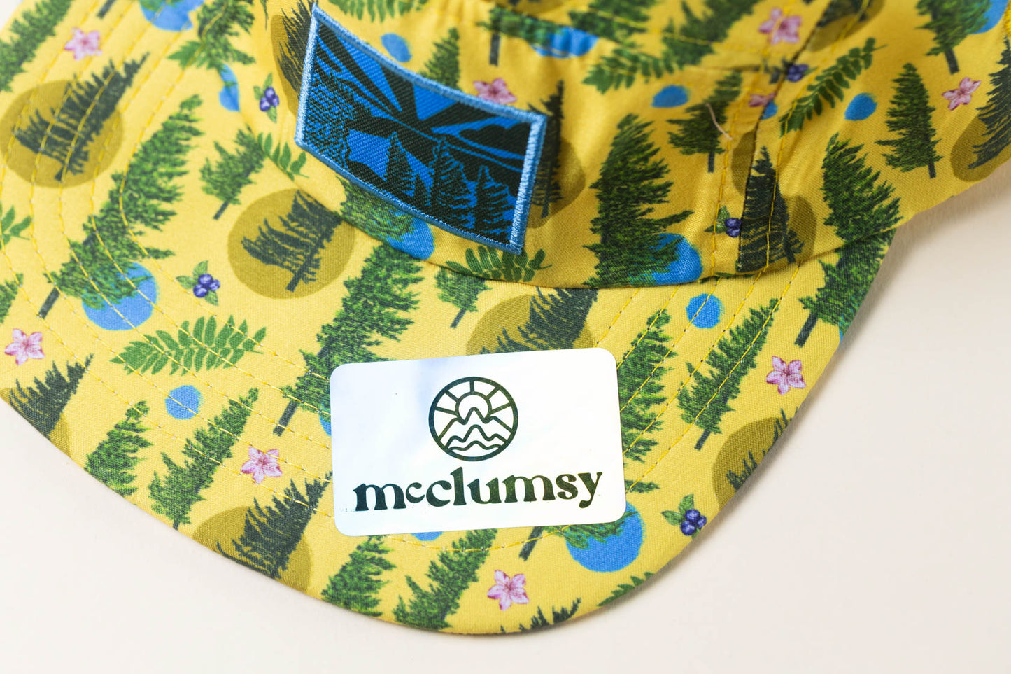 McClumsy Roaring Plains Crushable Camper Hat Yellow Upper Bill and Sticker