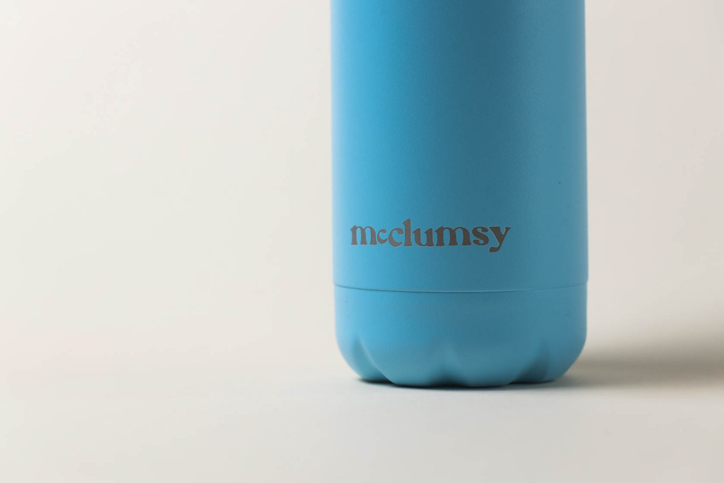 McClumsy Stainless Steel Top Thermos Blue Lower Logo