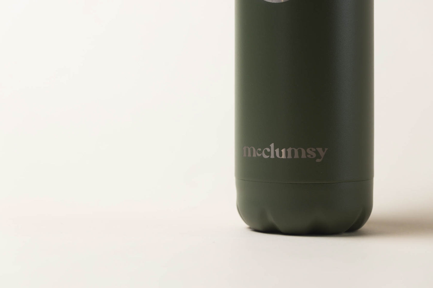 McClumsy Stainless Steel Top Thermos Green Lower Logo