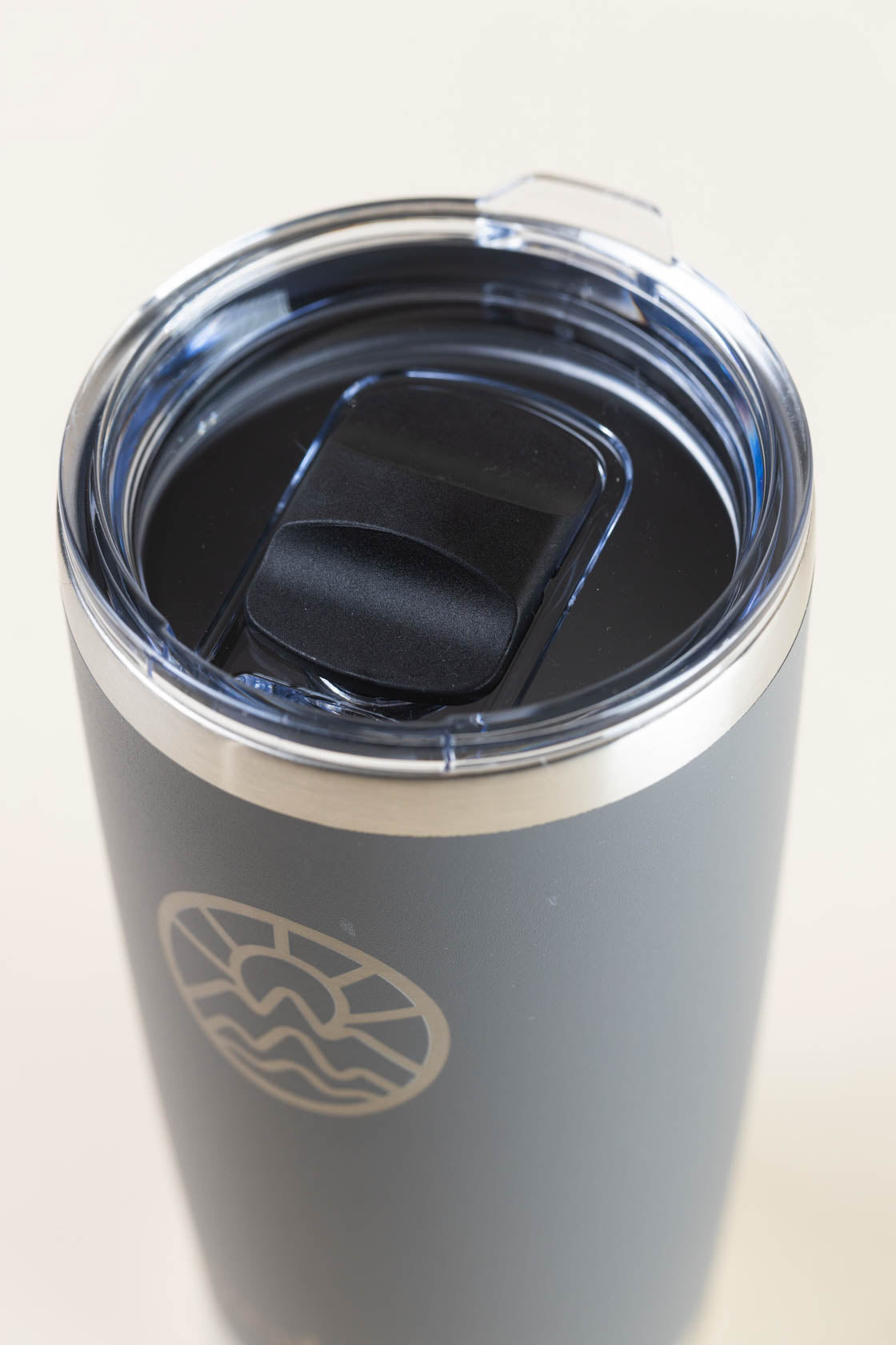 McClumsy Tumbler Mug Grey Top Lid