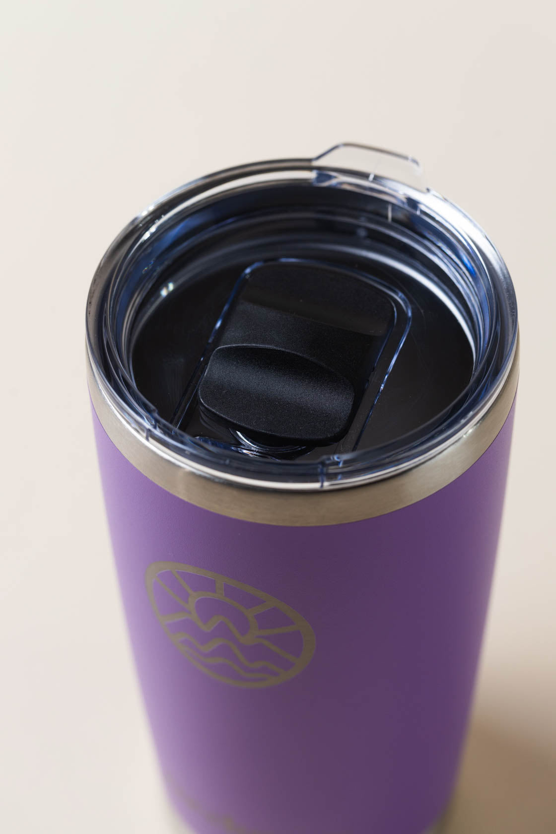 McClumsy Tumbler Mug Purple Top Lid