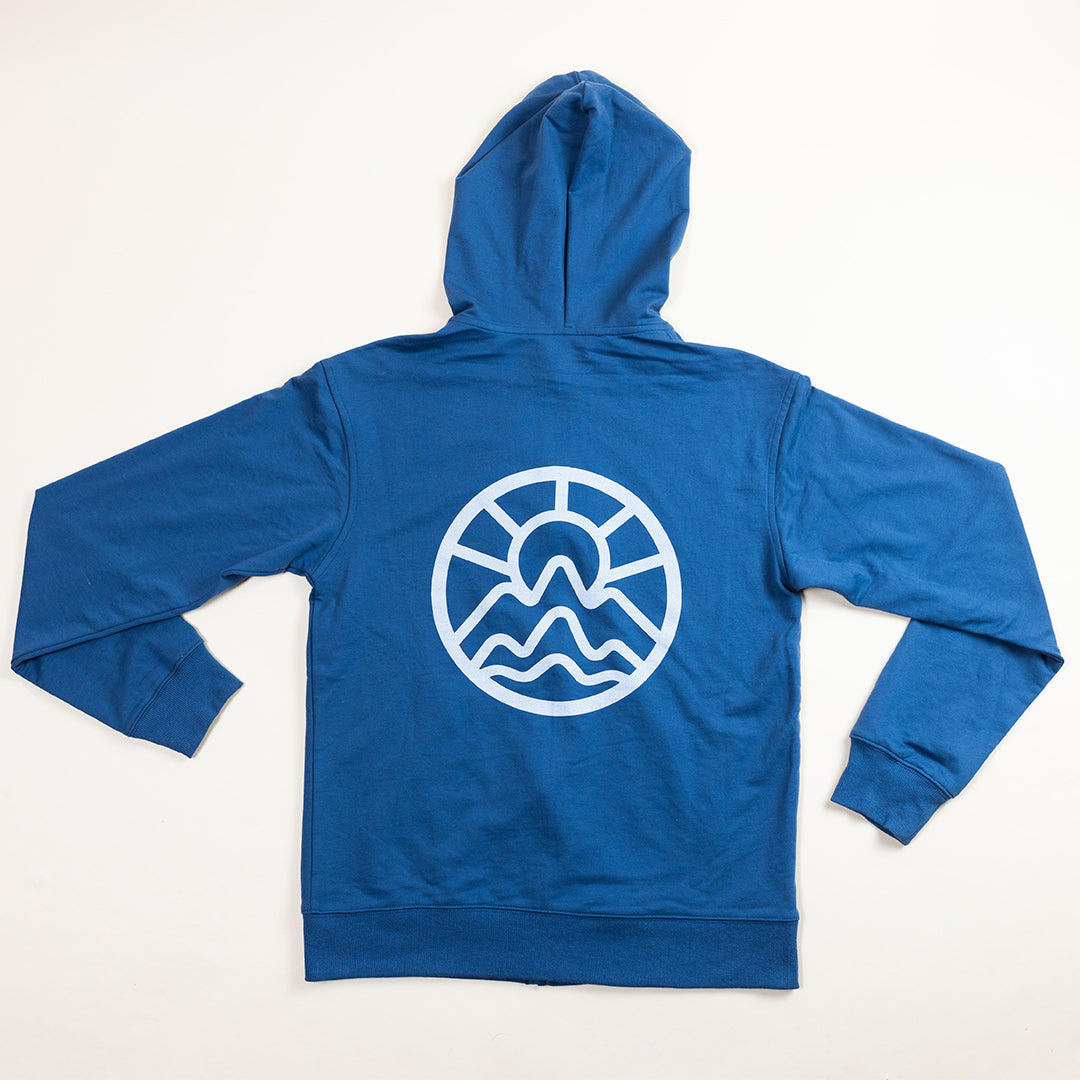 McClumsy Zip Hoodie Blue Back Full View