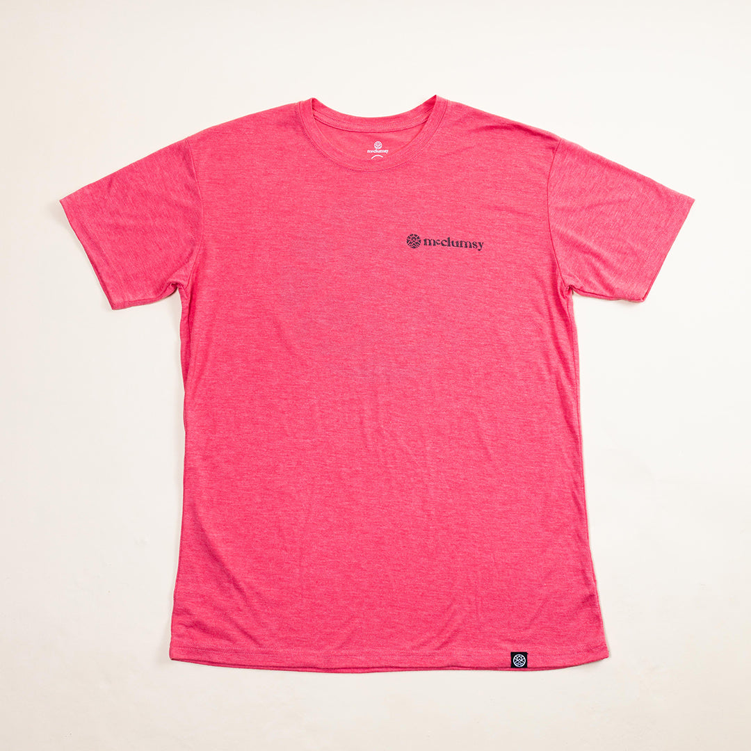 McClumsy Tee Lt Red Triblend Front