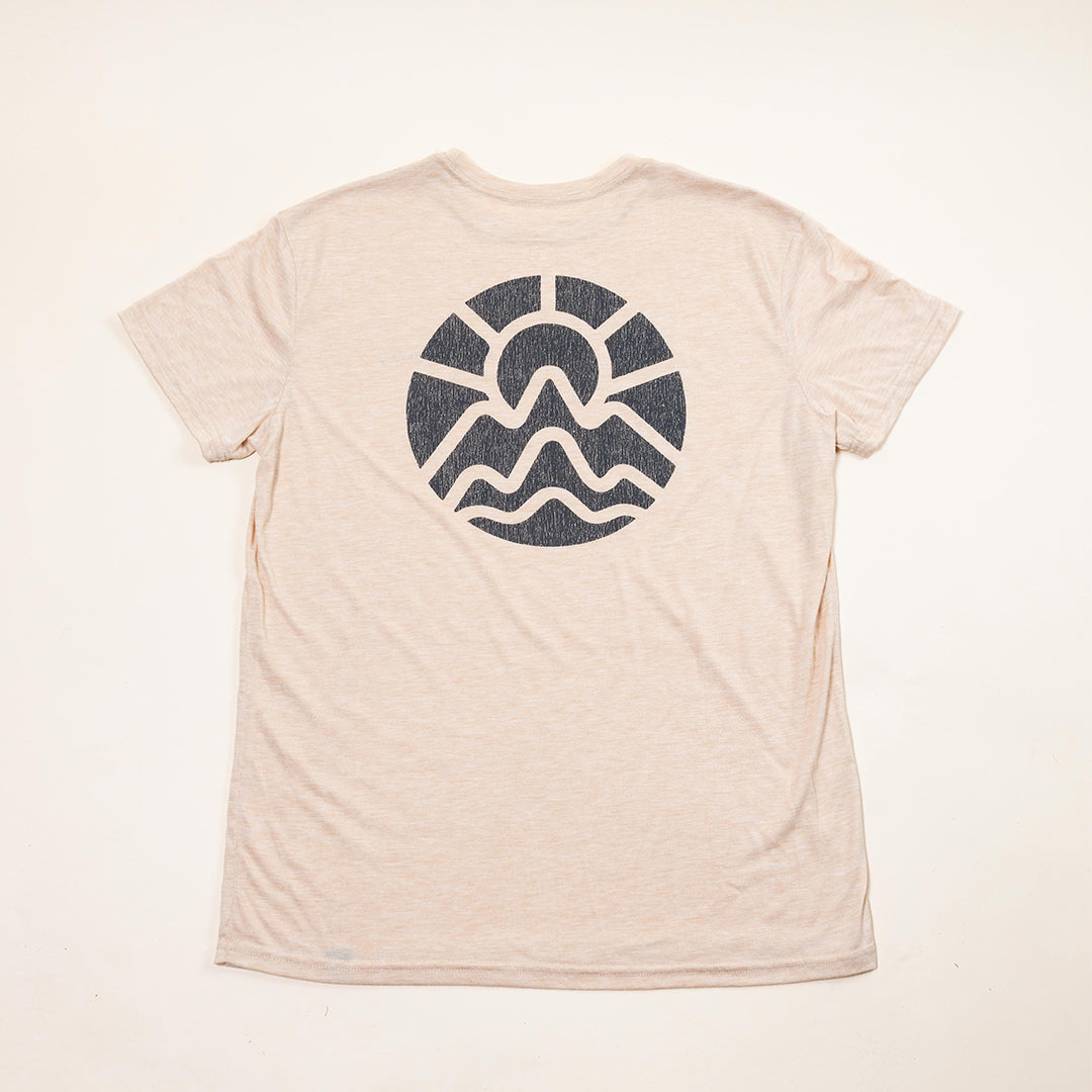 McClumsy Tee Nude Triblend Back Logo Fullview