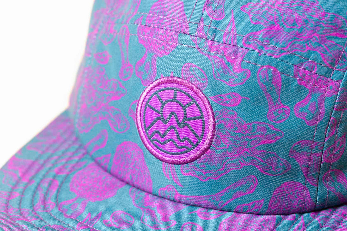 5-Panel Mushroom Hat - Green & Purple