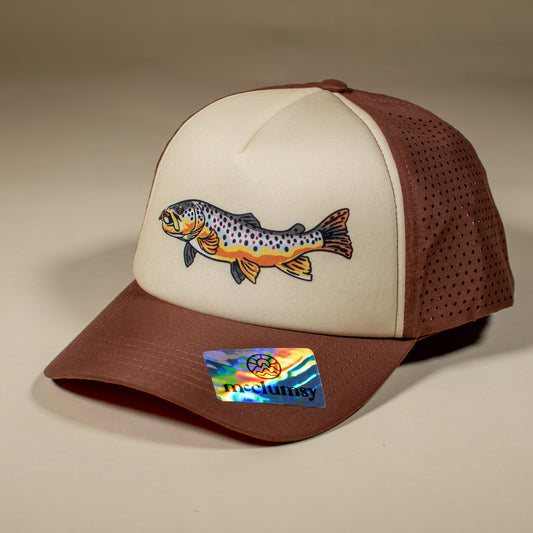 Trucker Hat Foam Brown Trout - Brown & Cream