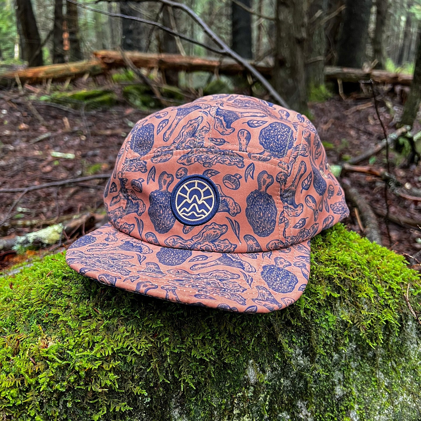 5-Panel Mushroom Hat - Multi-Color - Brown & Blue