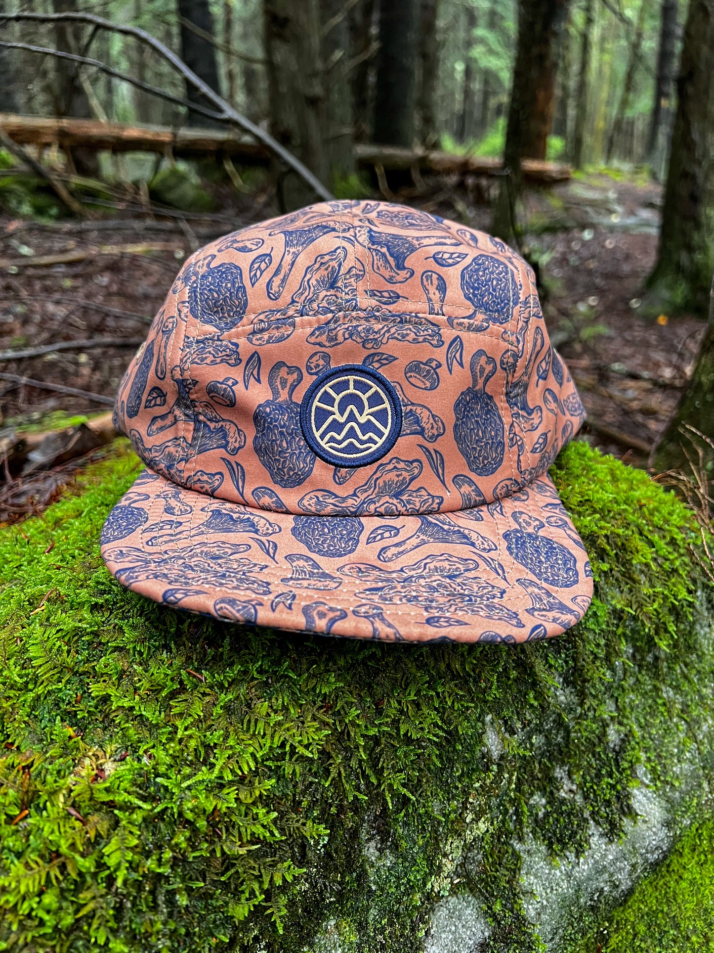 5-Panel Mushroom Hat - Multi-Color - Brown & Blue