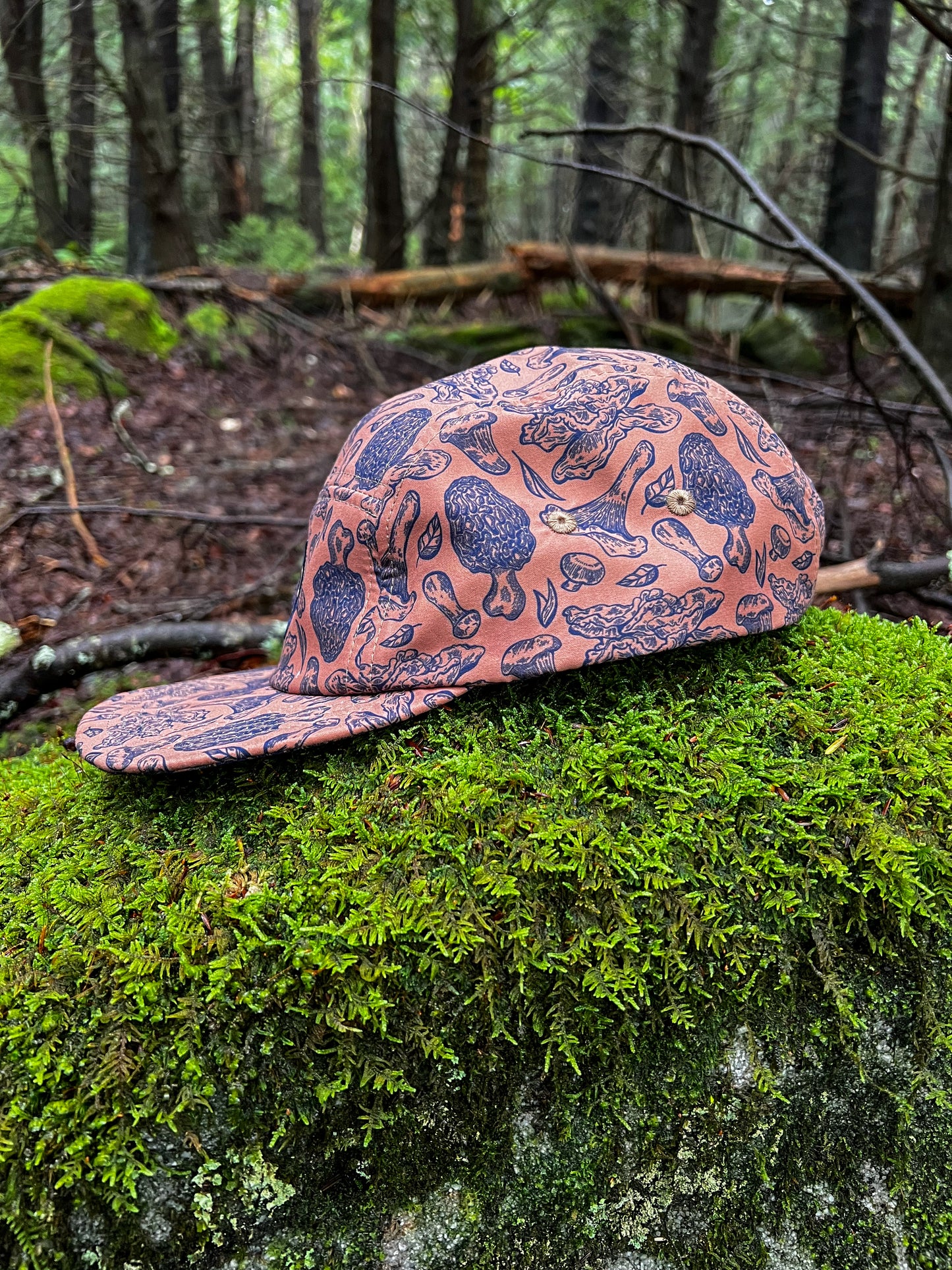 5-Panel Mushroom Hat - Multi-Color - Brown & Blue