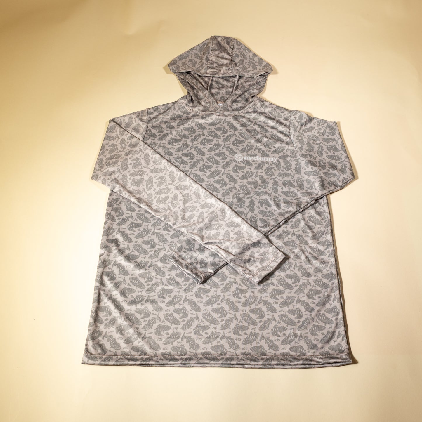305 Series SPF Hoodie - Smallmouth Print - Grey