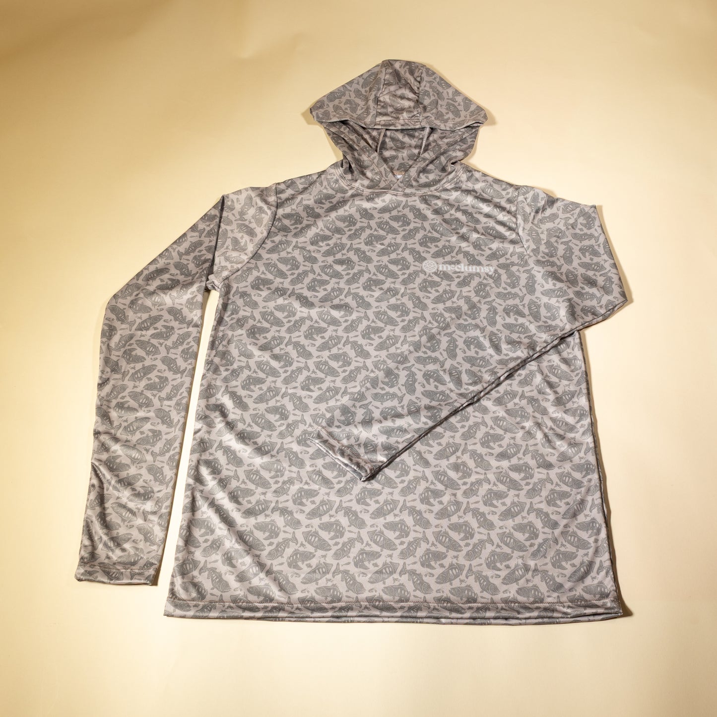 305 Series SPF Hoodie - Smallmouth Print - Grey