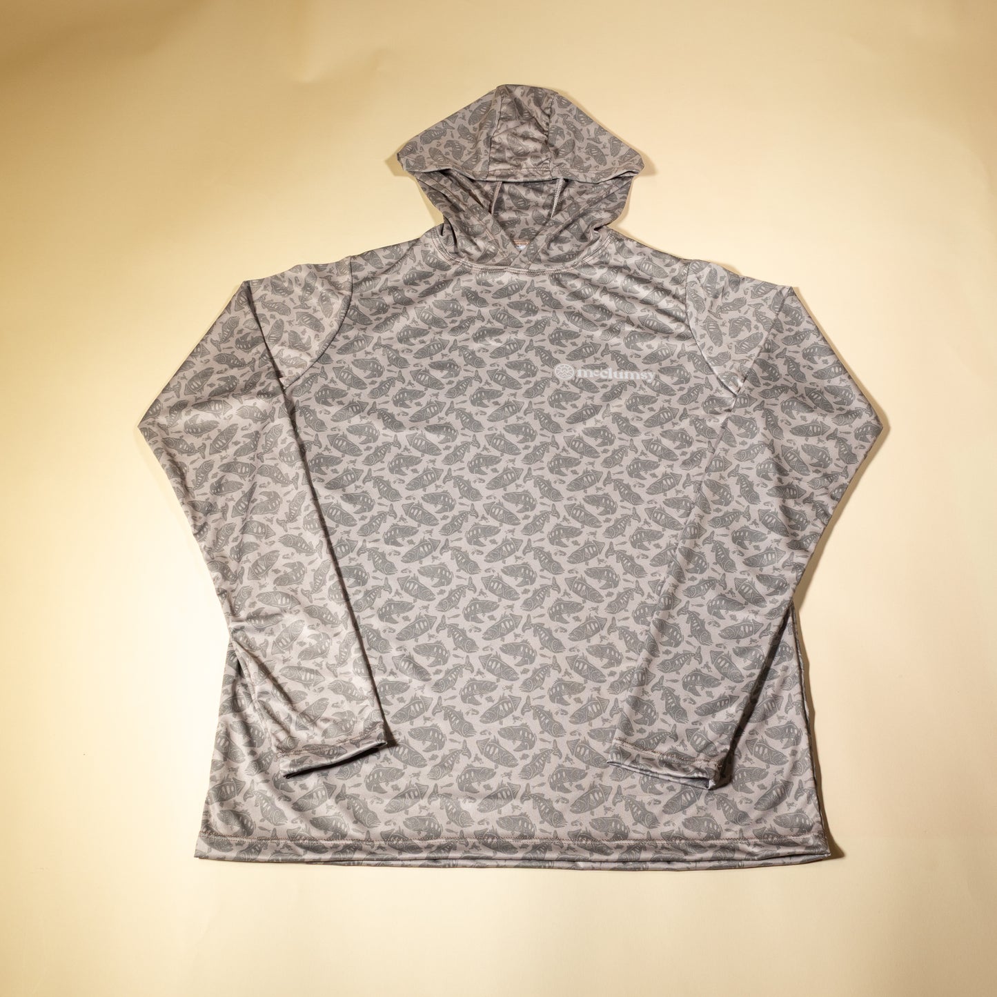 305 Series SPF Hoodie - Smallmouth Print - Grey