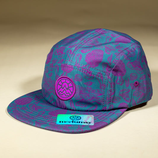5-Panel Mushroom Hat - Green & Purple