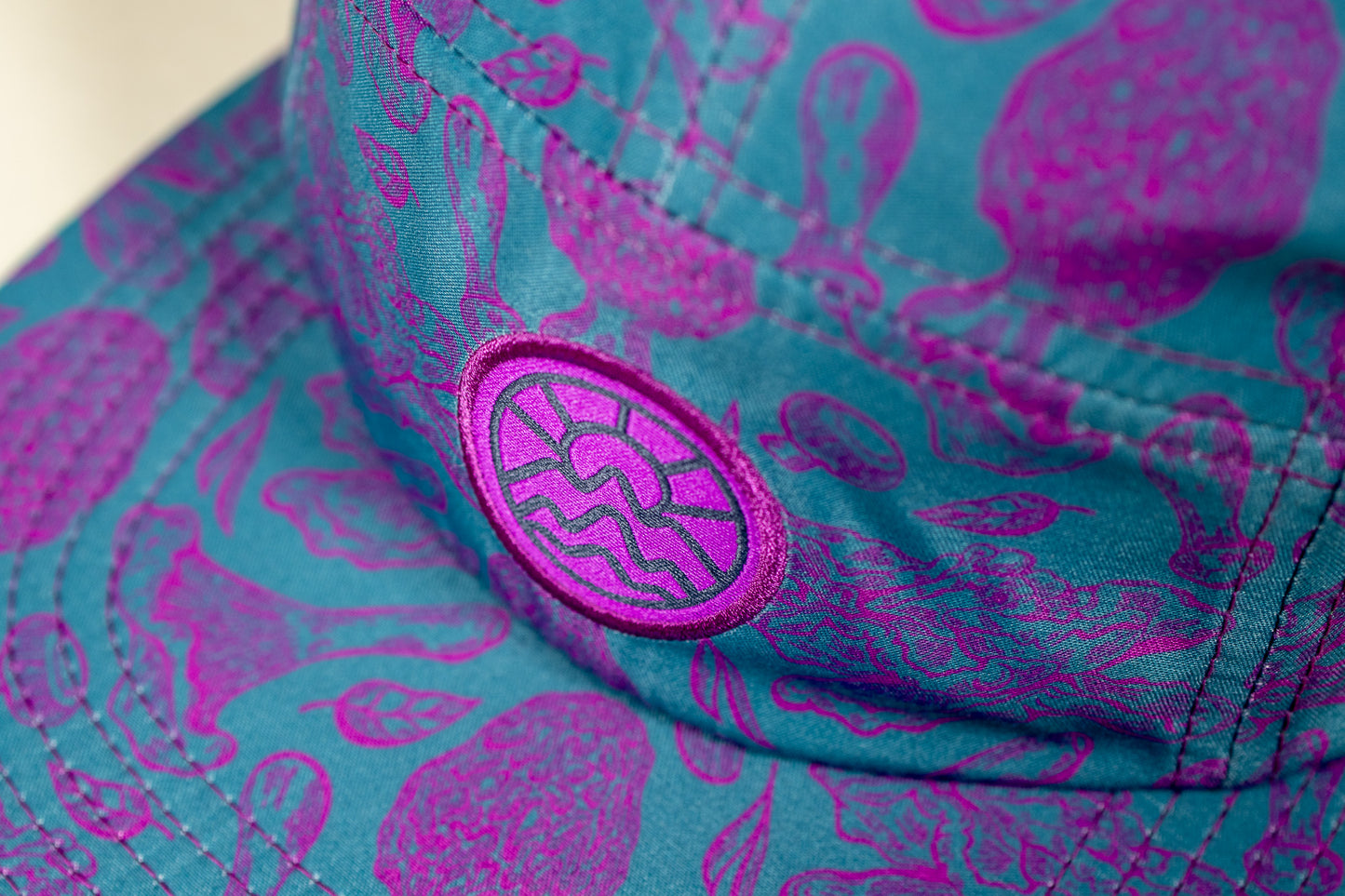 5-Panel Mushroom Hat - Green & Purple