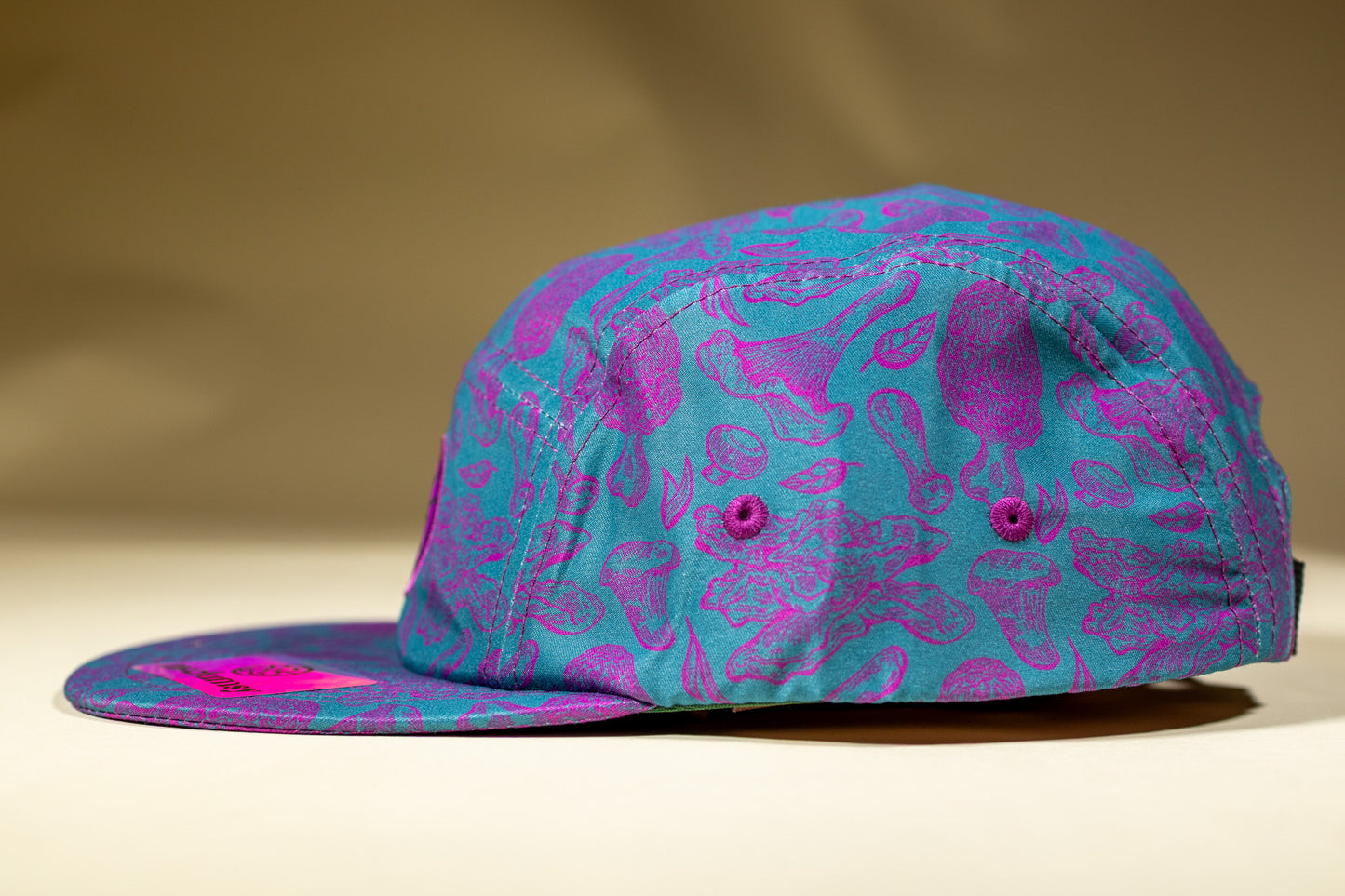 5-Panel Mushroom Hat - Green & Purple
