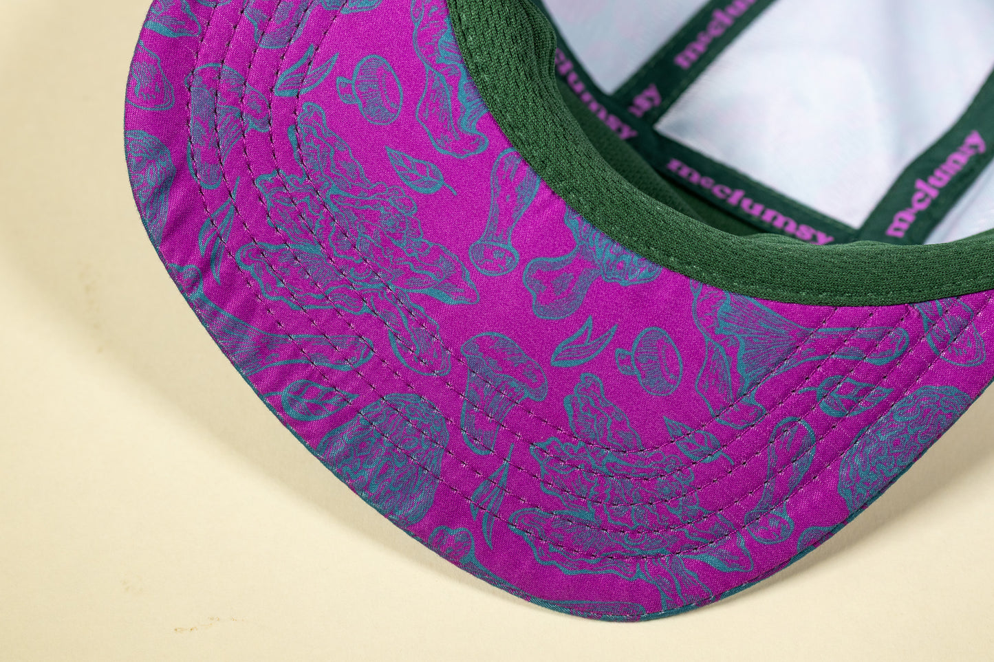 5-Panel Mushroom Hat - Green & Purple