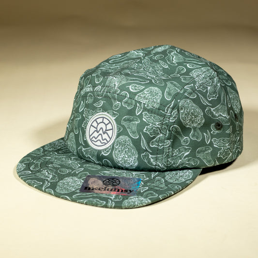 5-Panel Mushroom Hat - Forest Green & Seafoam
