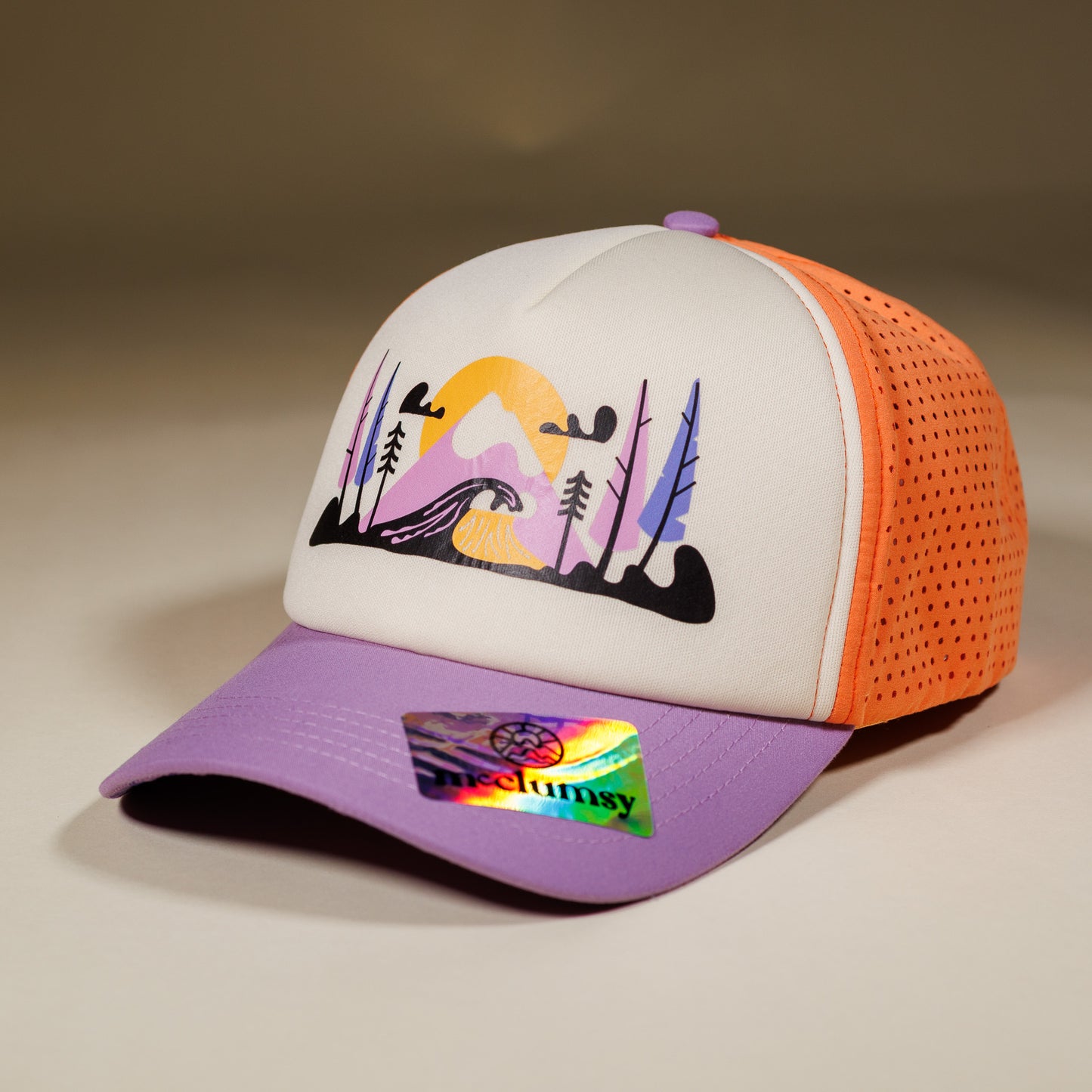 Foam Trucker - Mountains and Sea Purple and Orange