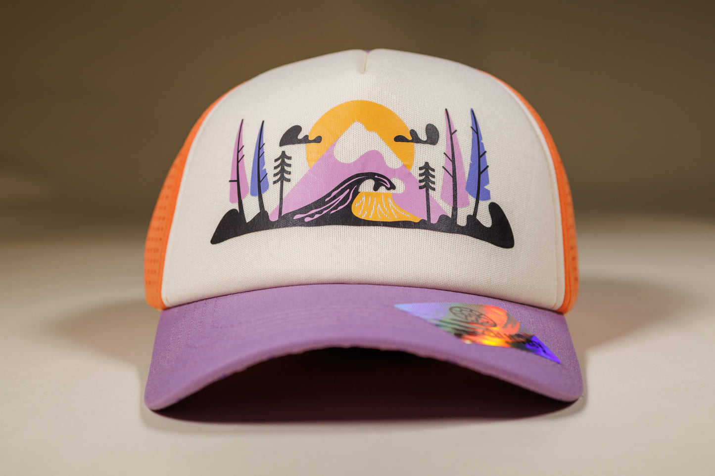 Foam Trucker - Mountains and Sea Purple and Orange
