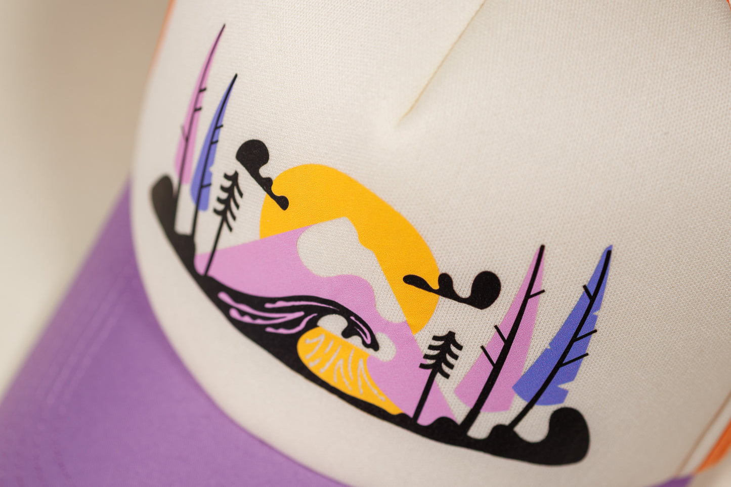 Foam Trucker - Mountains and Sea Purple and Orange