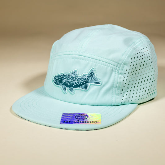5 - Panel Brook Trout Hat - Mountain Mist & Teal
